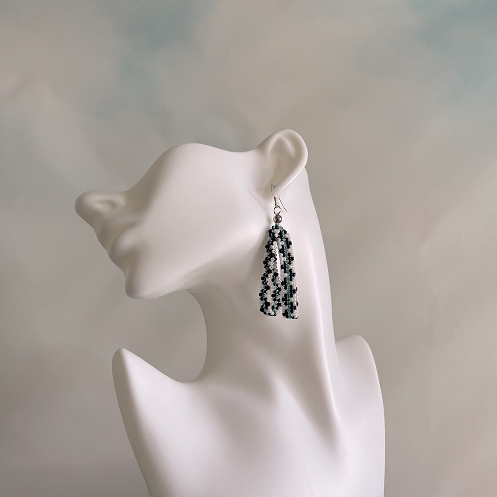Hand Beaded Drop Earrings